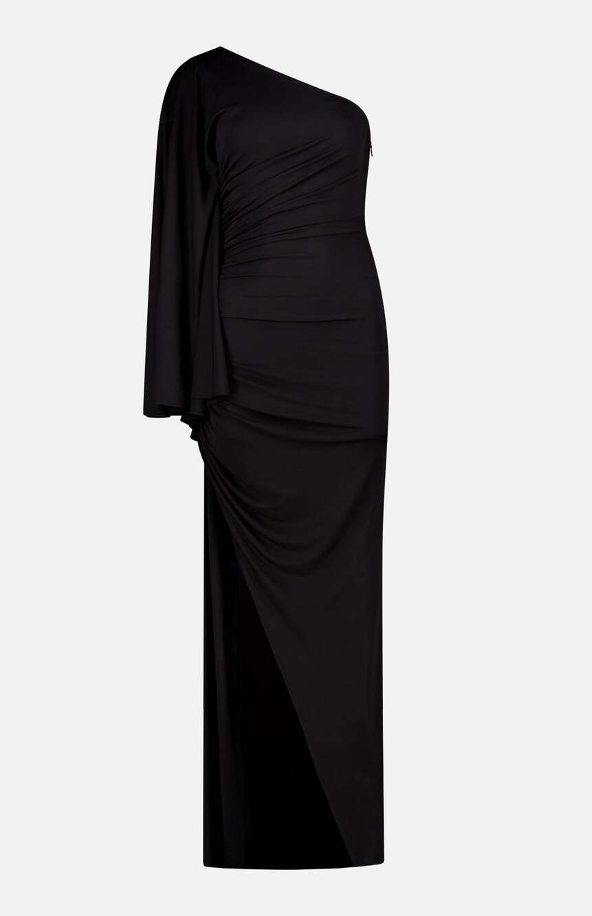 Ronny Kobo Kallista One Shoulder Maxi Dress in Black